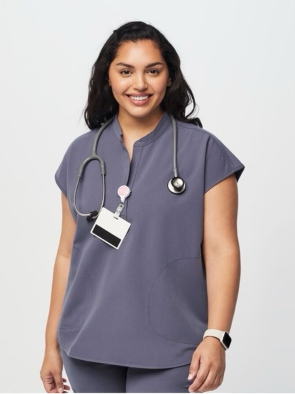 Figs Rafaela Space Navy Scrub Top